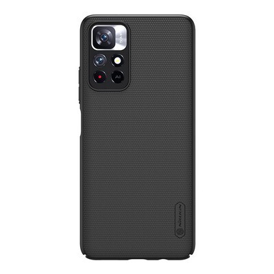 Пластиковый чехол с подставкой Nillkin Super Frosted Shield Черный для Xiaomi Poco M4 Pro 5G(1)