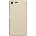 Пластиковый чехол с пленкой Nillkin Super Frosted Shield Gold для Sony Xperia XZ Premium(#1)