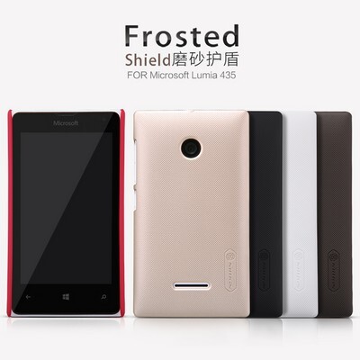 Пластиковый чехол с пленкой Nillkin Super Frosted Shield Gold для Microsoft Lumia 435(4)
