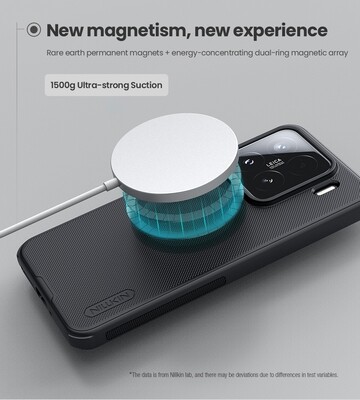 Пластиковый чехол с пластиной Magsafe Nillkin Super Frosted Shield Pro Magnetic Case Черный для Xiaomi 15(8)