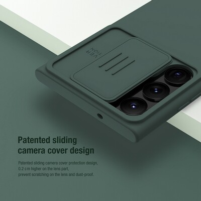 Силиконовая накладка Nillkin CamShield Silky Silicone Case Синяя для Samsung Galaxy S23 Ultra(5)