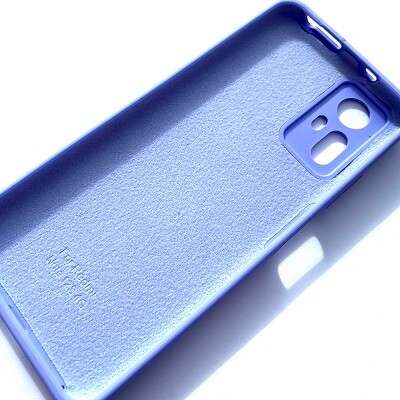 Силиконовый чехол с микрофиброй Silicone Case и защитой камеры лавандовый для Xiaomi Redmi Note 12S(2)