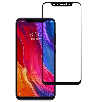 Противоударное защитное стекло на весь экран Full Screen Cover черное для Xiaomi Mi8(1)