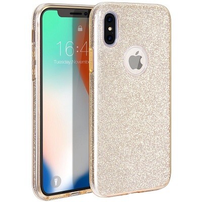 Силиконовый чехол Glitter Cover золотистый для Apple iPhone Xs(1)