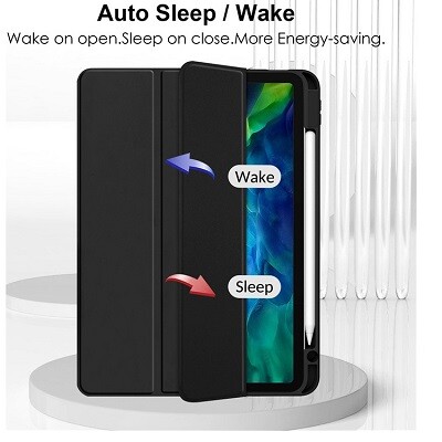 Защитный чехол книжка Acrylic TPU Case с креплением для стилуса серый для Apple iPad Pro 11 (2024)(4)