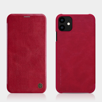 Кожаный чехол-книга Nillkin Qin Series Leather case красный для Apple iPhone 11 Pro(5)