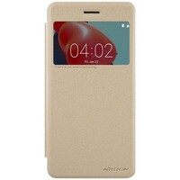 Полиуретановый чехол книга Nillkin Sparkle Leather Case Gold для Nokia 6