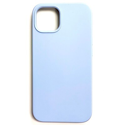 Силиконовый чехол Liquid Silicone Case с закрытым низом светло-голубой для Apple iPhone 13(1)