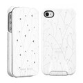 Кожаный чехол книга SGP Anne Rossi Leather Case White для Apple iPhone 4/4S(#1)