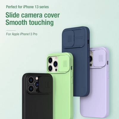 Силиконовая накладка Nillkin CamShield Silky Silicone Case Лавандовая для Apple iPhone 13 Pro(9)