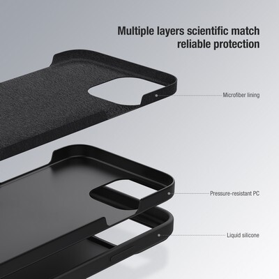 Силиконовая накладка Nillkin CamShield Silky Silicone Case Синяя для Apple iPhone 12 Pro Max(6)
