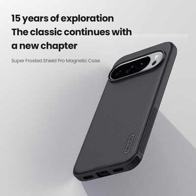 Пластиковый чехол с пластиной Magsafe Nillkin Super Frosted Shield Pro Magnetic Case черный для Google Pixel 10 /10 Pro(7)
