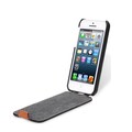 Кожаный чехол-книга Melkco Leather Case Black/Orange LC для Apple iPhone 5c(#4)