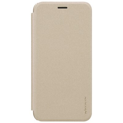 Полиуретановый чехол книга Nillkin Sparkle Leather Case Gold (Золотой) для Samsung Galaxy C8\ J7 Plus(1)