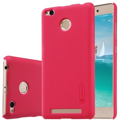 Пластиковый чехол с пленкой Nillkin Super Frosted Shield Red для Xiaomi RedMi 3 Pro/RedMi 3S(3)