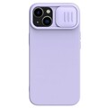 Силиконовая накладка с пластиной Magsafe Nillkin CamShield Silky Magnetic Silicone Case Лавандовая для Apple iPhone 14(#1)