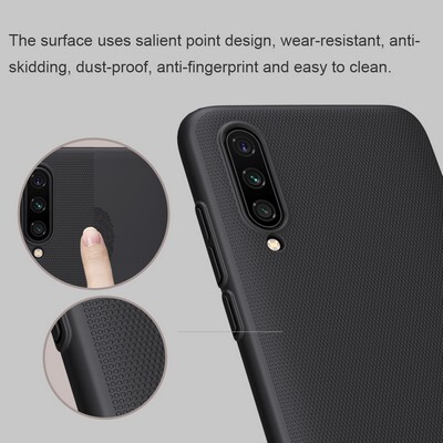 Пластиковый чехол с подставкой Nillkin Super Frosted Shield Черный для Xiaomi Mi CC9 (Mi9 Lite)(4)