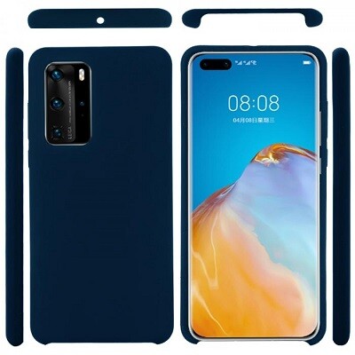 Силиконовый чехол Silicone Case синий для Huawei P40(2)