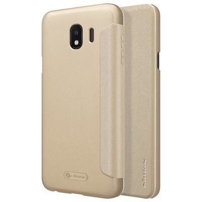 Полиуретановый чехол книга Nillkin Sparkle Leather Case Золотой для Samsung Galaxy J4(4)