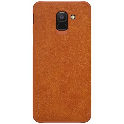 Кожаный чехол Nillkin Qin Leather Case Коричневый  для Samsung Galaxy J6(2)