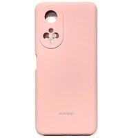 Силиконовый чехол Silicone Case с закрытым низом и защитой камеры светло-розовый для Huawei Honor X7