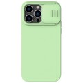 Силиконовая накладка с пластиной Magsafe Nillkin CamShield Silky Magnetic Silicone Case Зеленая для Apple iPhone 14 Pro(#1)