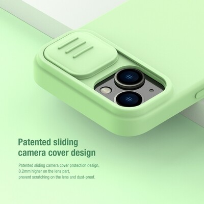 Силиконовая накладка с пластиной Magsafe Nillkin CamShield Silky Magnetic Silicone Case Лавандовая для Apple iPhone 14(5)
