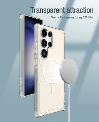 Силиконовый чехол Nillkin Nature TPU Pro Magnetic Case Прозрачный для Samsung Galaxy S24 Ultra(8)