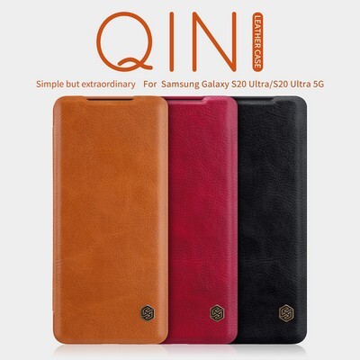 Кожаный чехол Nillkin Qin Leather Case Красный для Samsung Galaxy S20 Ultra(5)