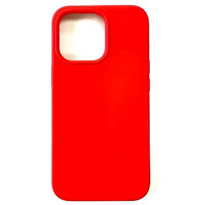 Силиконовый чехол Liquid Silicone Case с закрытым низом красный для Apple iPhone 13 Pro(1)