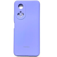 Силиконовый чехол Silicone Case с закрытым низом и защитой камеры лавандовый для Huawei Honor X7